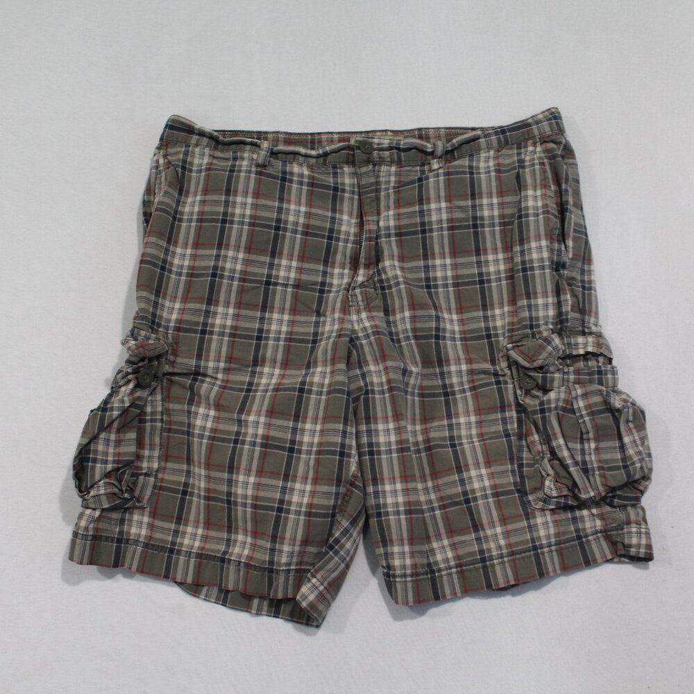 Sonoma Lifestyle Brown Men Plaid Cargo Shorts Casual Size 38